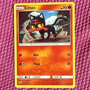 Pokemon Litten Card - Sun and Moon